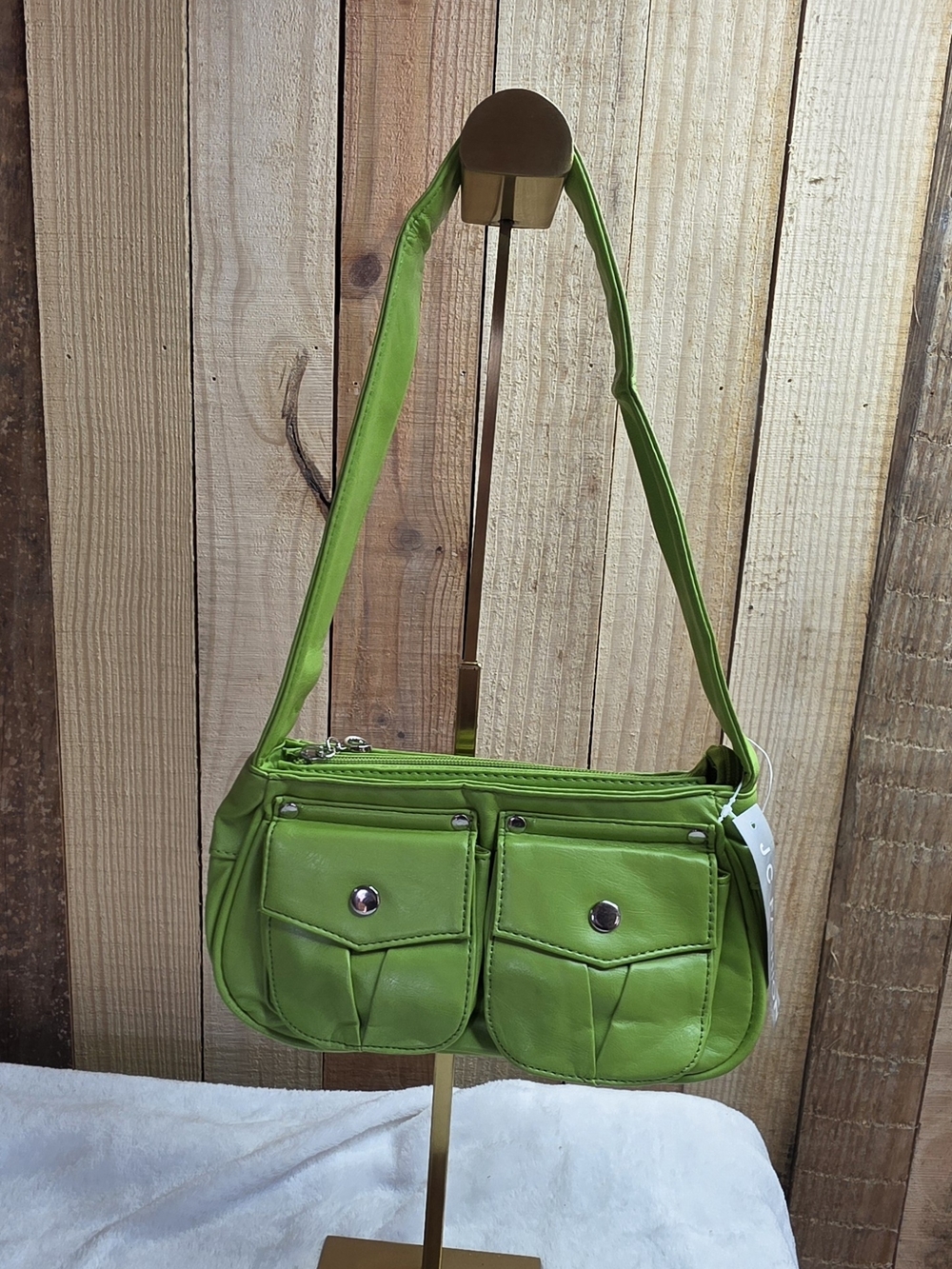 Stylish Lime Green Shoulder Bag - Ampere Creations